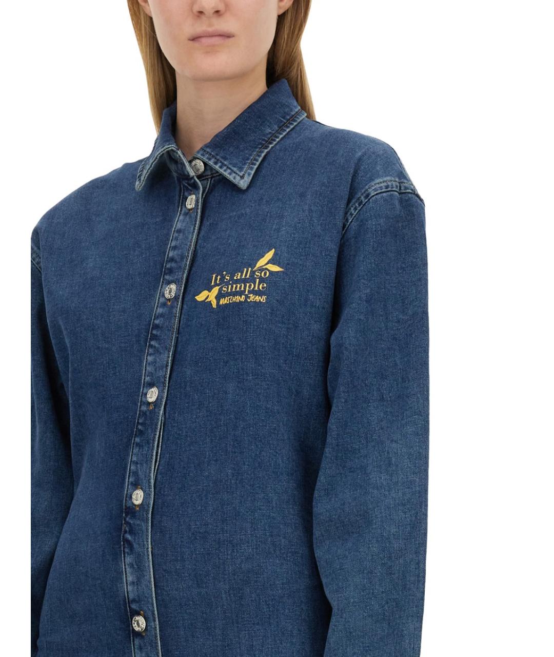 MOSCHINO JEANS Синее хлопковое повседневное платье, фото 5