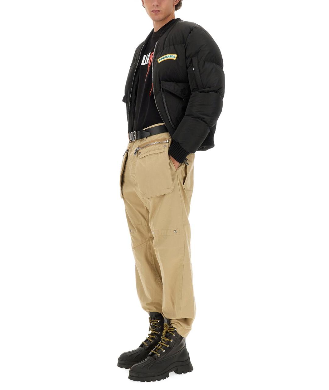 DSQUARED2 Бежевые хлопковые повседневные брюки, фото 2