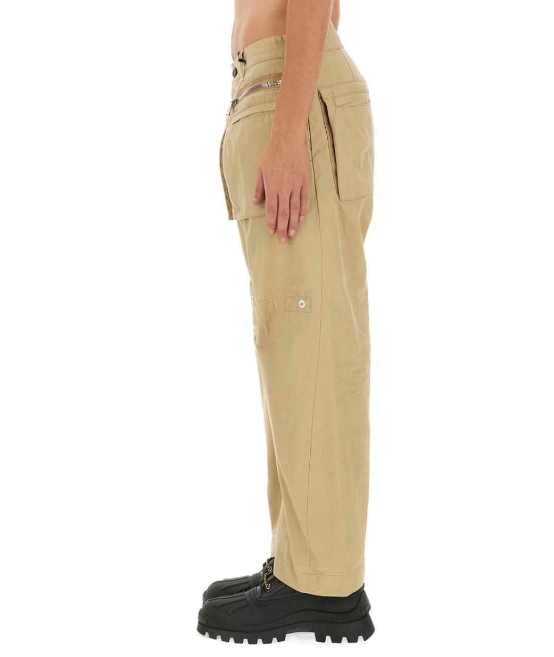 DSQUARED2 Бежевые хлопковые повседневные брюки, фото 4
