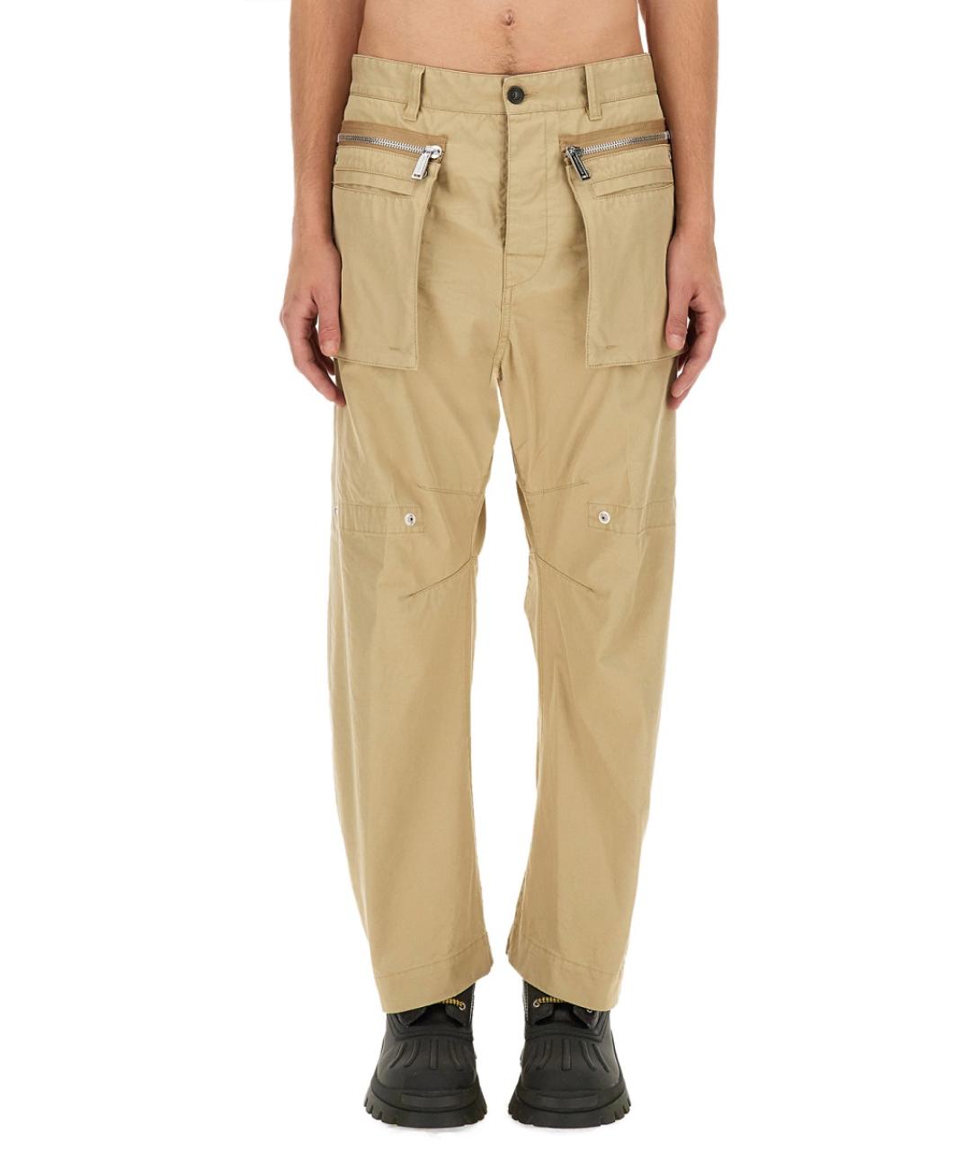 DSQUARED2 Бежевые хлопковые повседневные брюки, фото 5