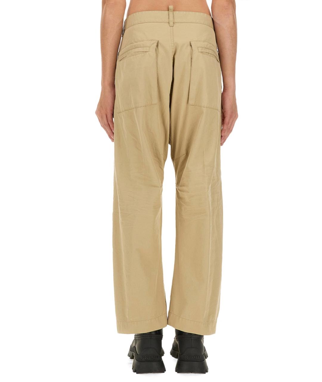 DSQUARED2 Бежевые хлопковые повседневные брюки, фото 3