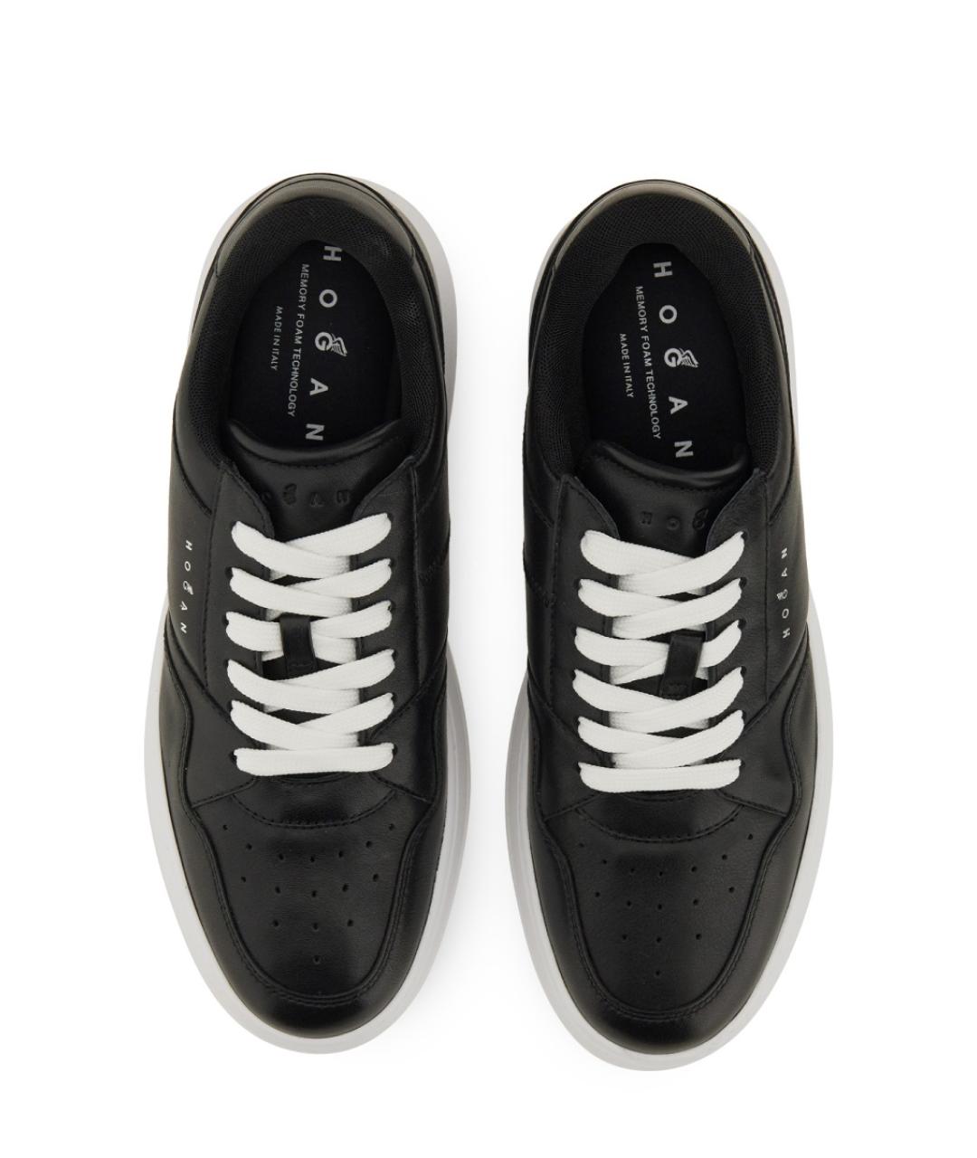 HOGAN Черные кожаные кроссовки, фото 2