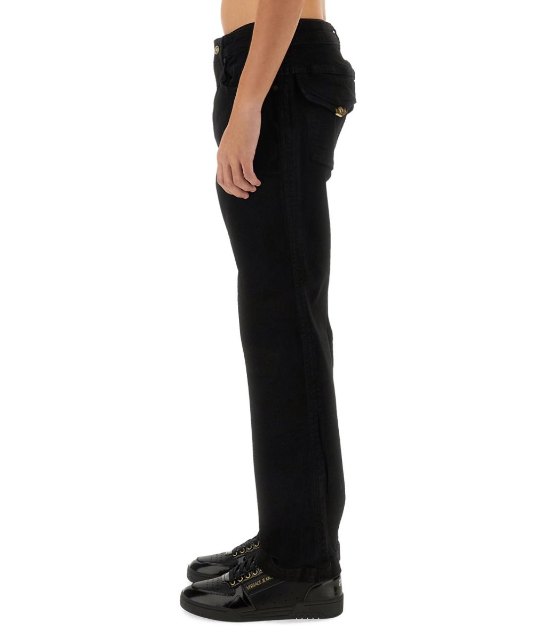 VERSACE JEANS COUTURE Черные хлопковые прямые джинсы, фото 4