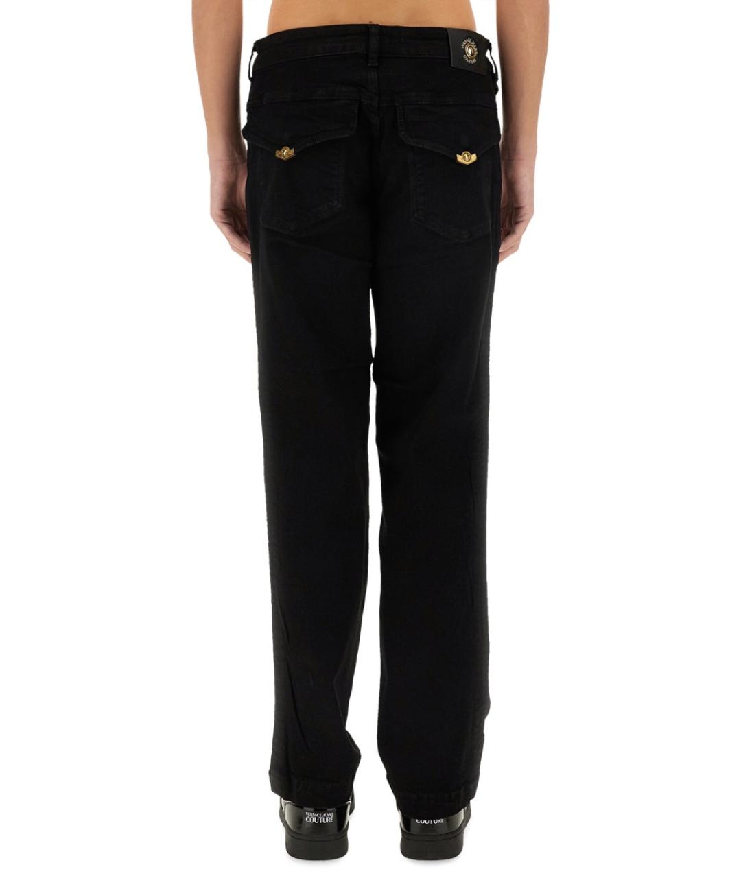 VERSACE JEANS COUTURE Черные хлопковые прямые джинсы, фото 3