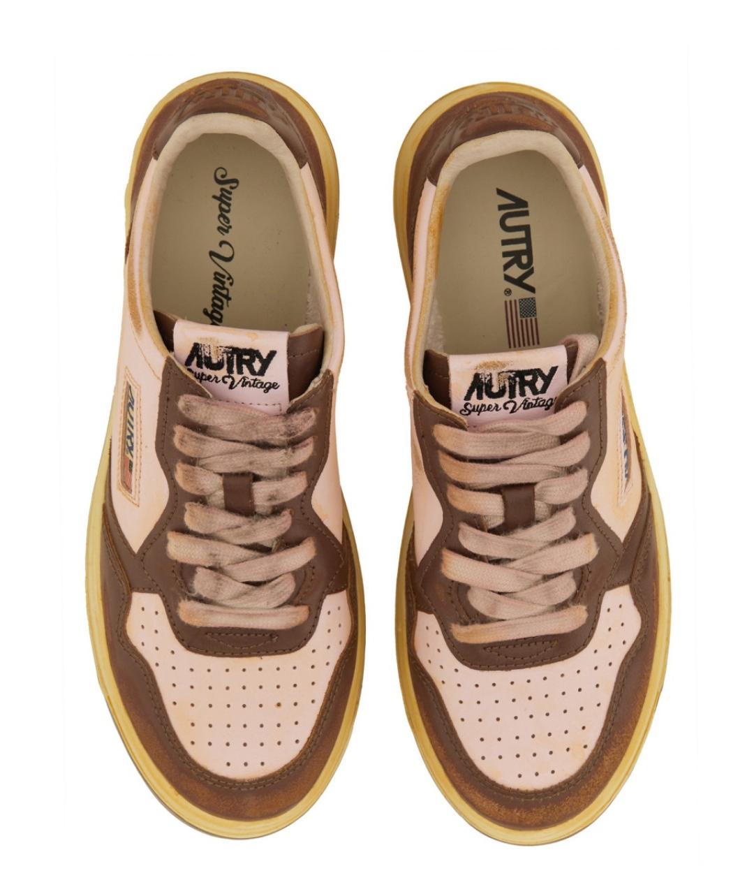 AUTRY Коричневые кожаные кроссовки, фото 6