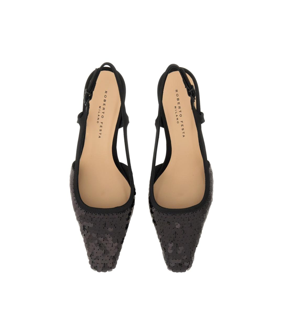 ROBERTO FESTA Черные лодочки на низком каблуке, фото 5