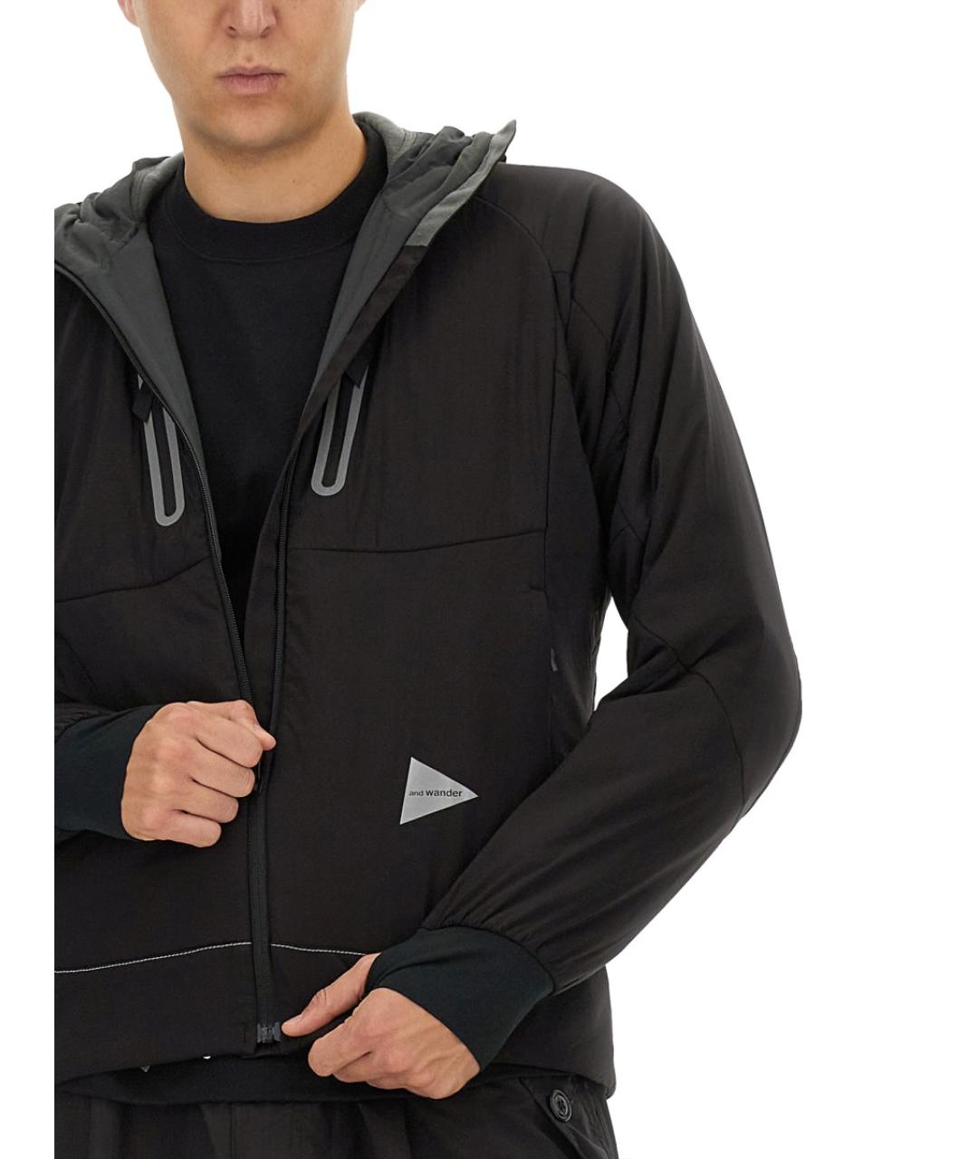 AND WANDER Черная полиамидовая куртка, фото 5