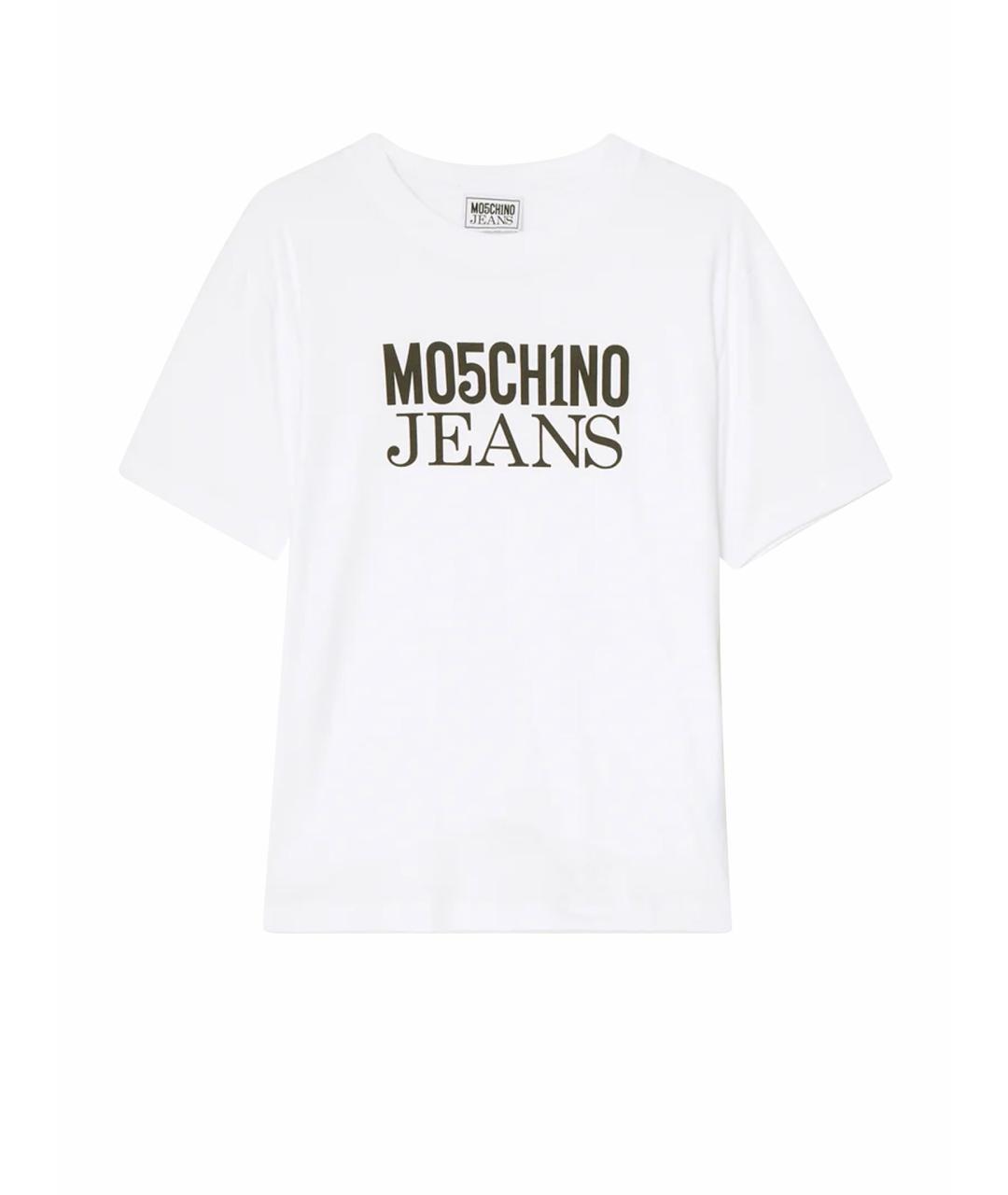 MOSCHINO JEANS Белая хлопковая футболка, фото 1