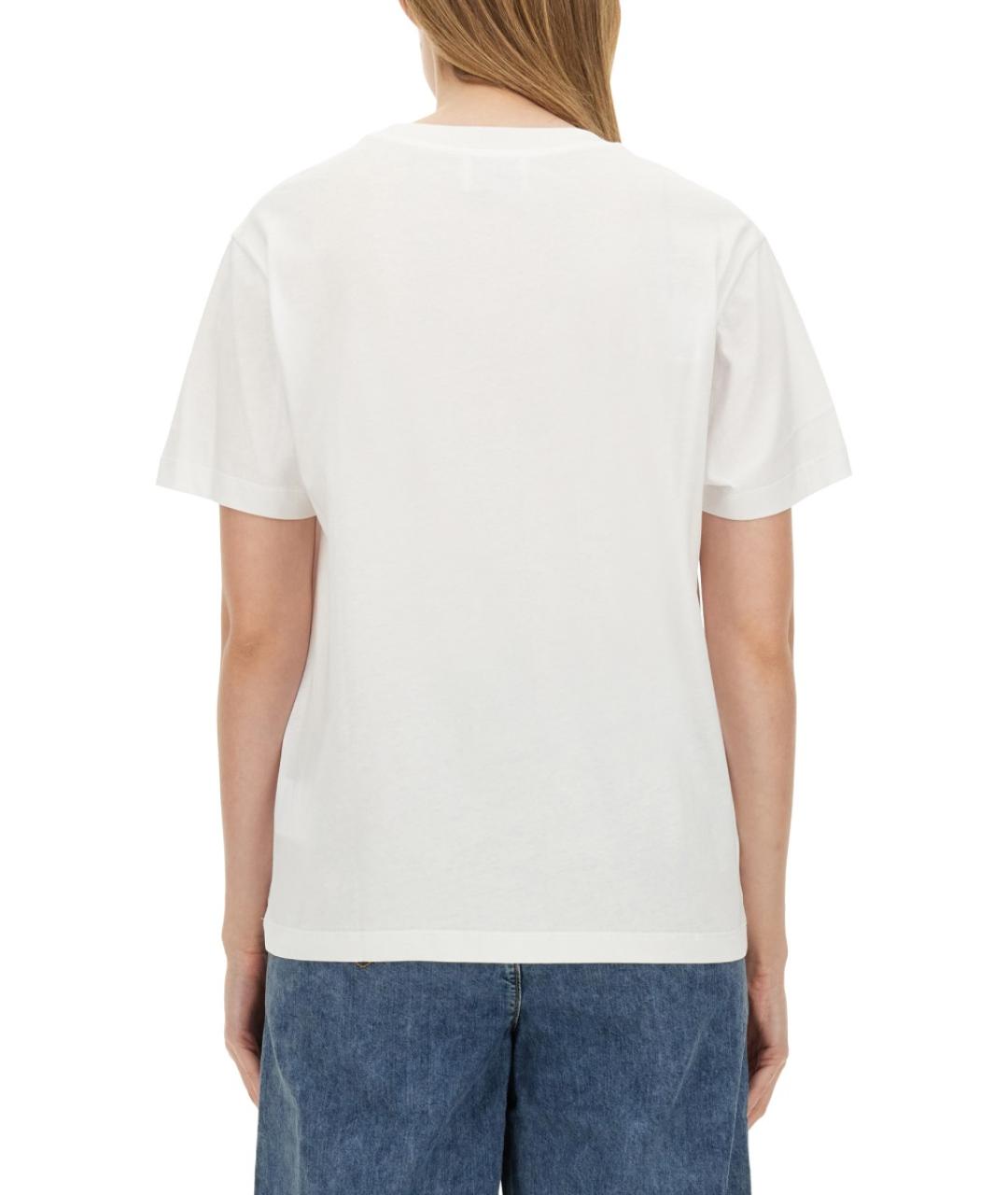 MOSCHINO JEANS Белая хлопковая футболка, фото 3