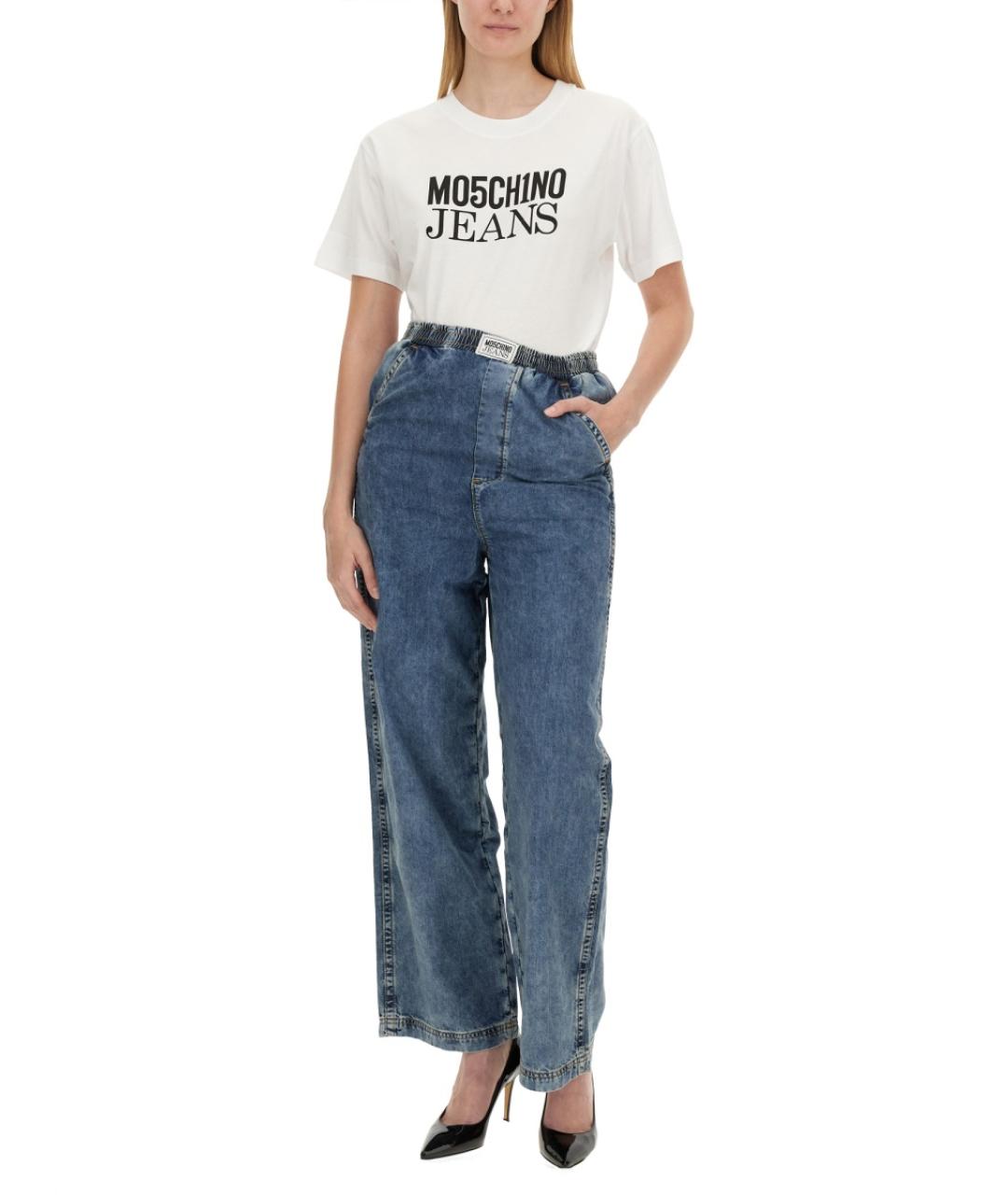 MOSCHINO JEANS Белая хлопковая футболка, фото 2
