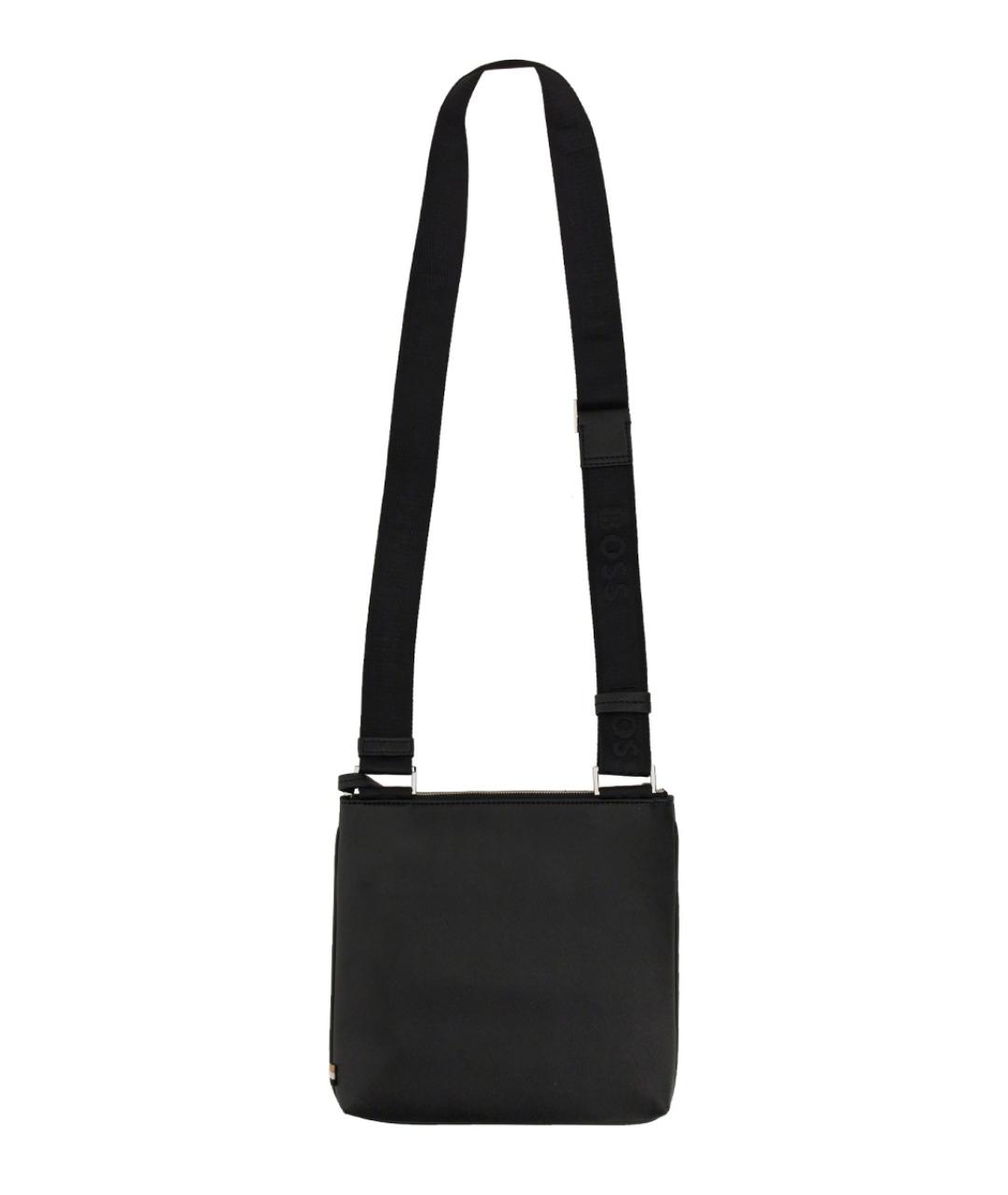 HUGO BOSS Черная кожаная сумка на плечо, фото 2