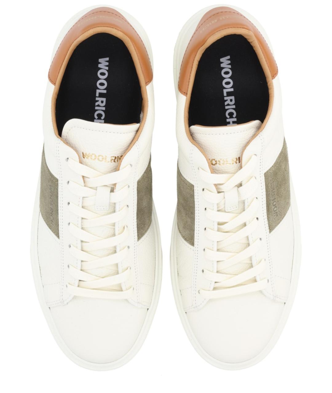 WOOLRICH Бежевые кожаные низкие кроссовки / кеды, фото 5