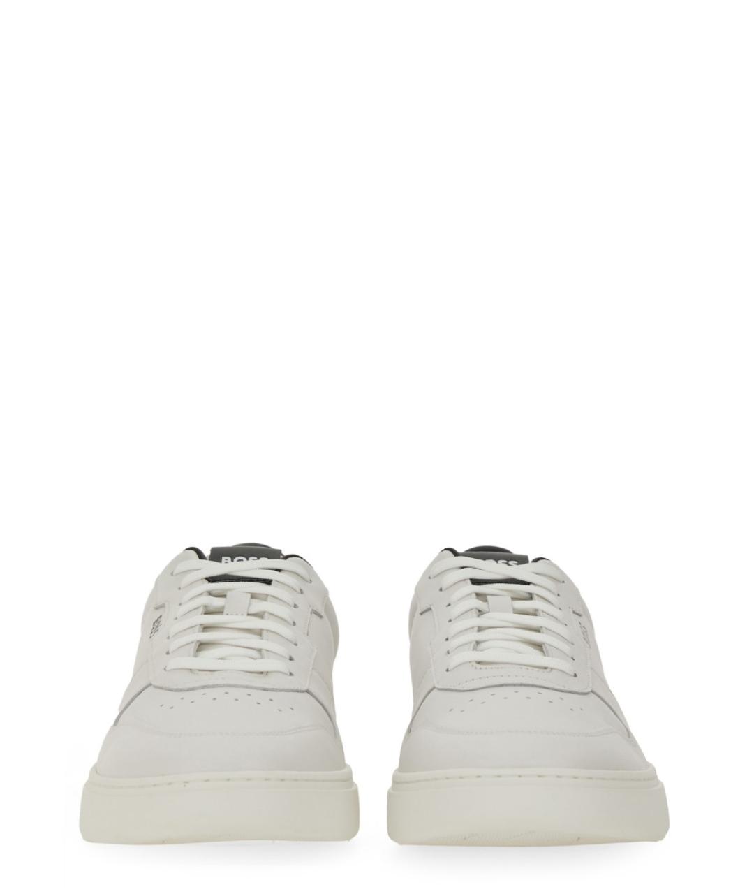HUGO BOSS Белые кожаные низкие кроссовки / кеды, фото 5