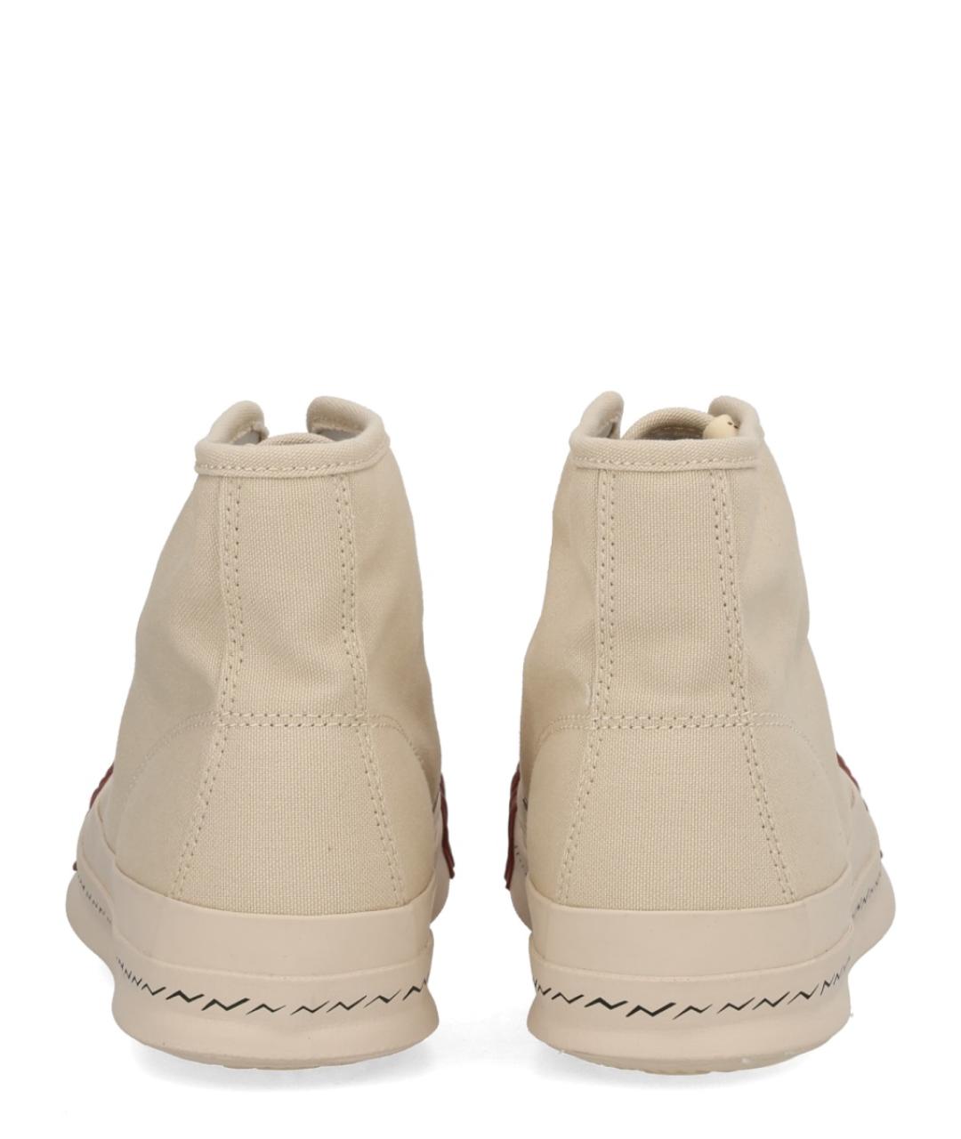 VISVIM Бежевые текстильные высокие кроссовки / кеды, фото 4
