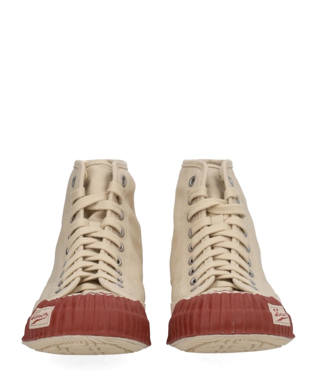 VISVIM Бежевые текстильные высокие кроссовки / кеды, фото 3