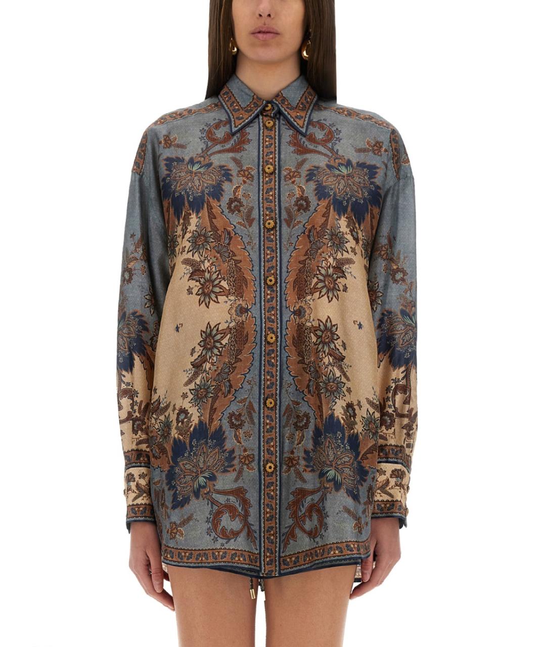 ZIMMERMANN Синяя шелковая рубашка, фото 5