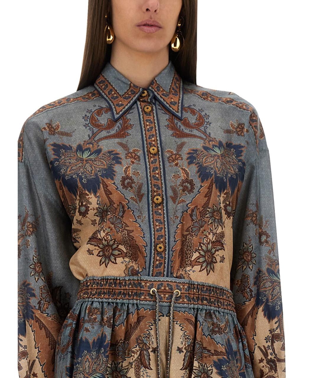 ZIMMERMANN Синяя шелковая рубашка, фото 4