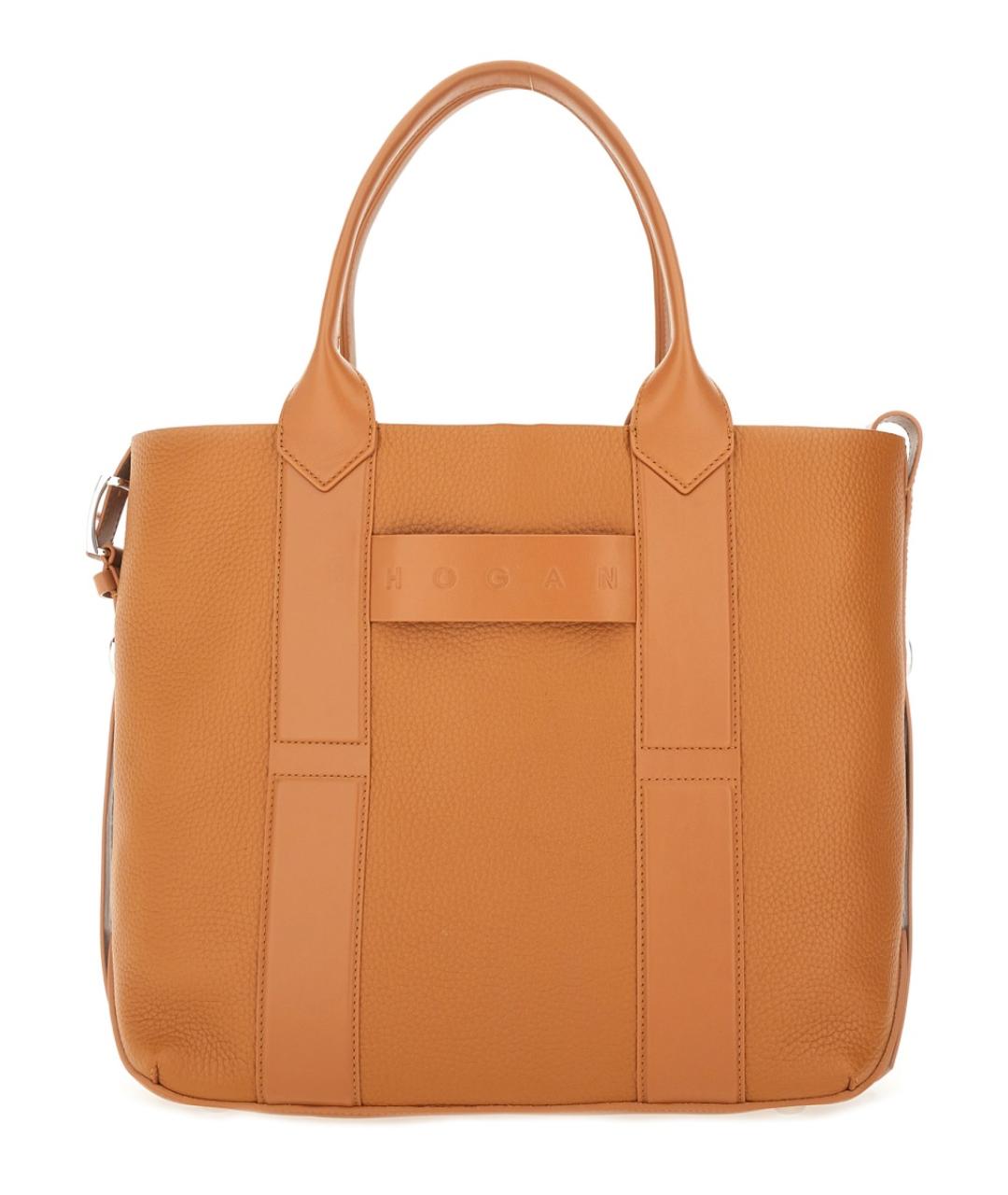 HOGAN Коричневая кожаная сумка тоут, фото 4