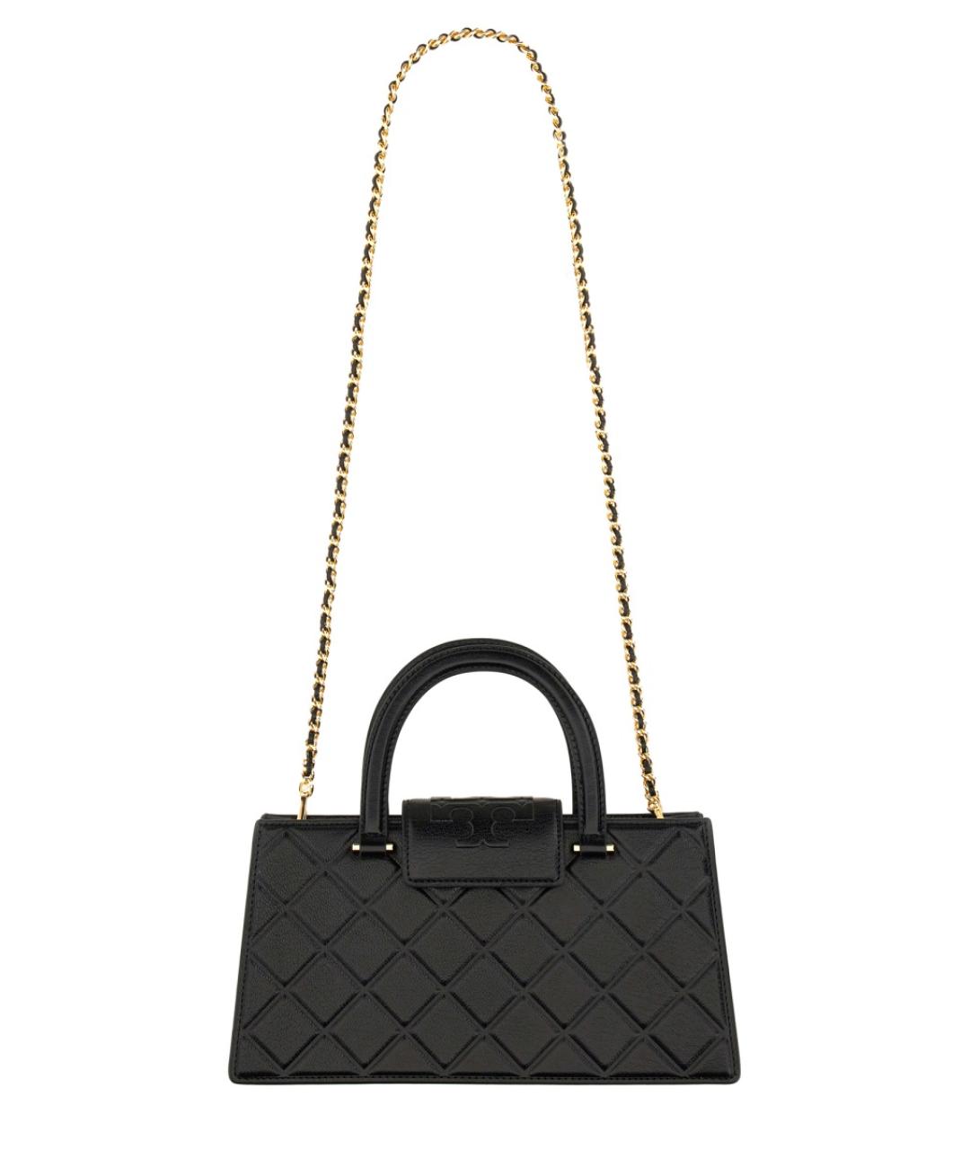 TORY BURCH Черная кожаная сумка с короткими ручками, фото 2