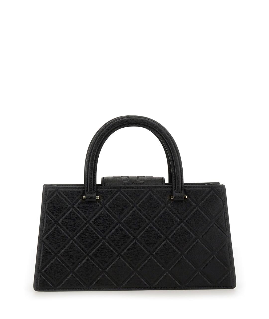 TORY BURCH Черная кожаная сумка с короткими ручками, фото 3