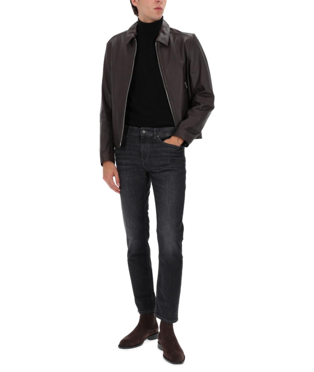 HUGO BOSS Коричневая кожаная куртка, фото 2