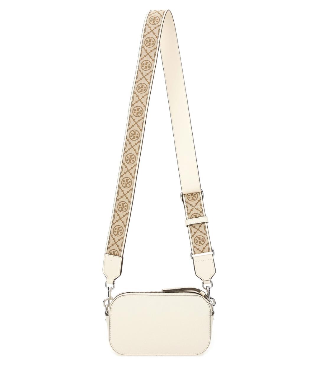 TORY BURCH Белая кожаная сумка через плечо, фото 2