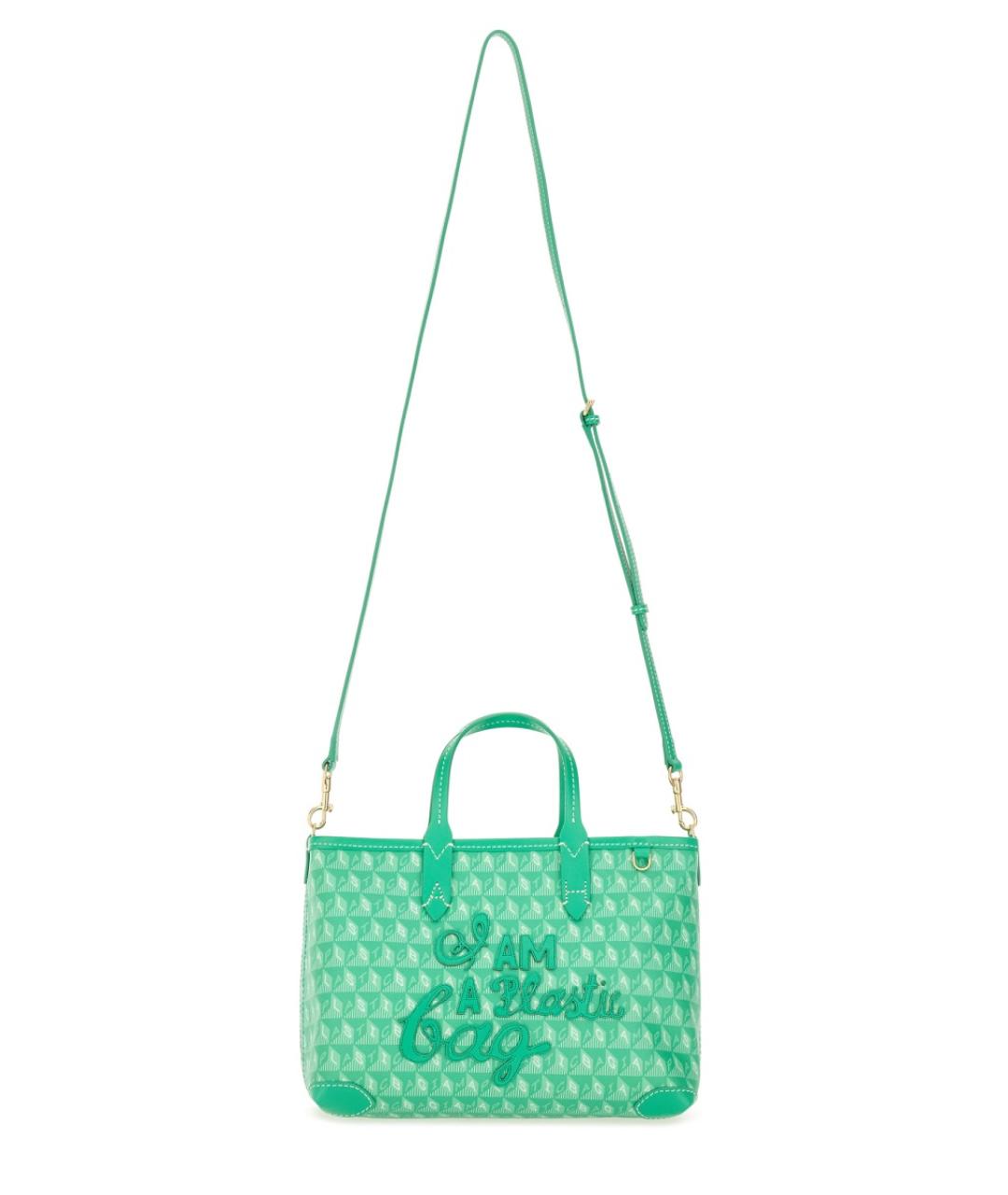 ANYA HINDMARCH Зеленая кожаная сумка тоут, фото 2