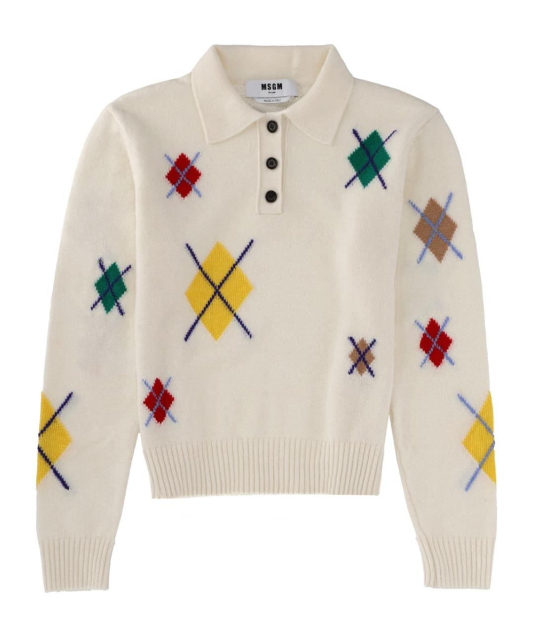 MSGM Белый шерстяной джемпер / свитер, фото 1