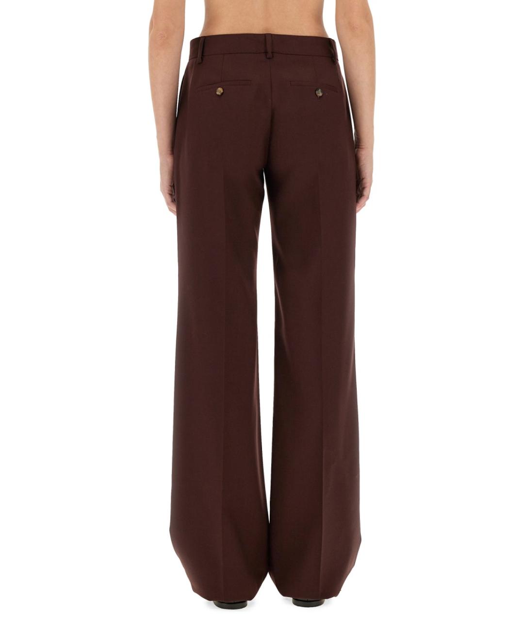 PAUL SMITH Бордовые шерстяные прямые брюки, фото 3