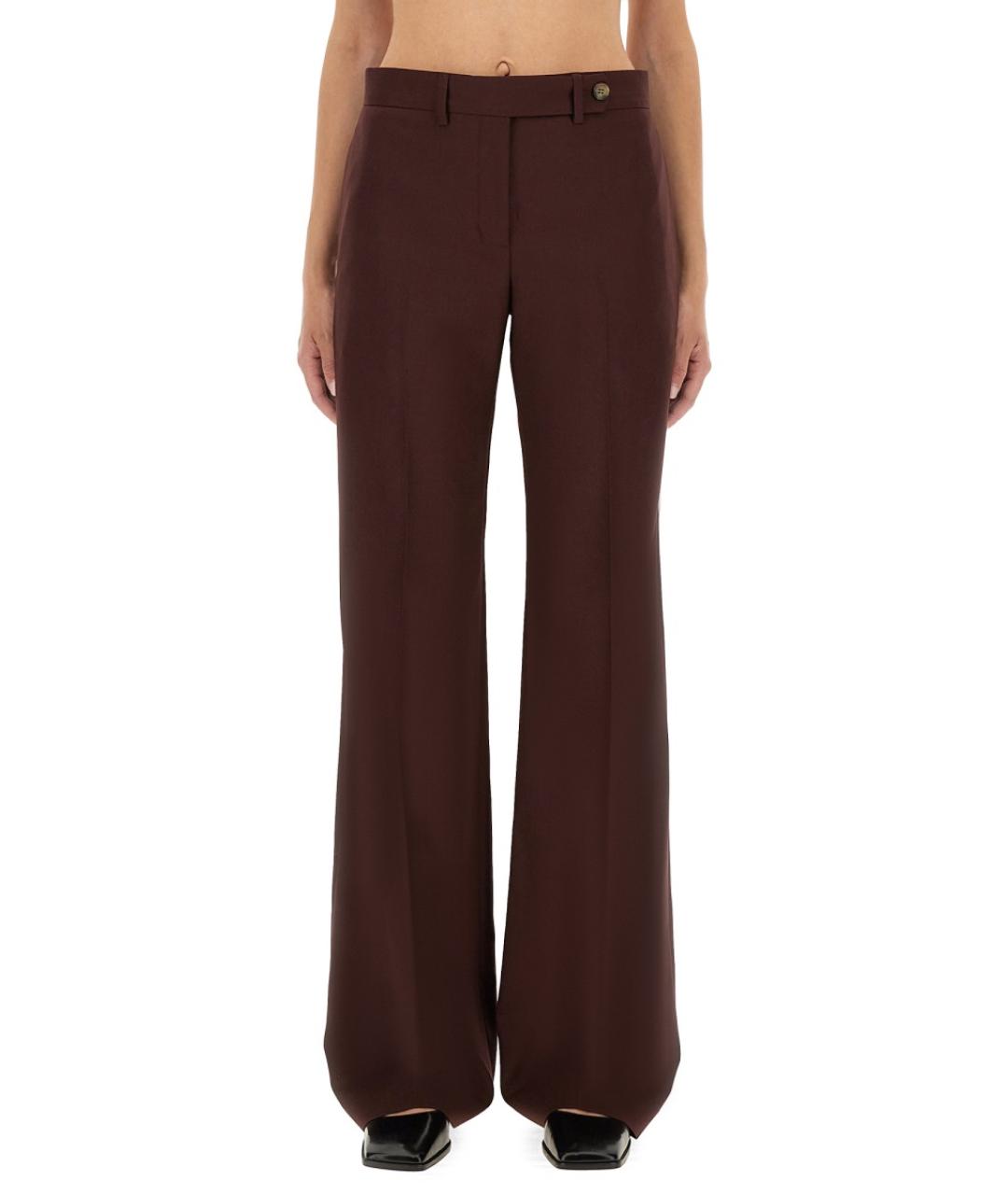 PAUL SMITH Бордовые шерстяные прямые брюки, фото 5