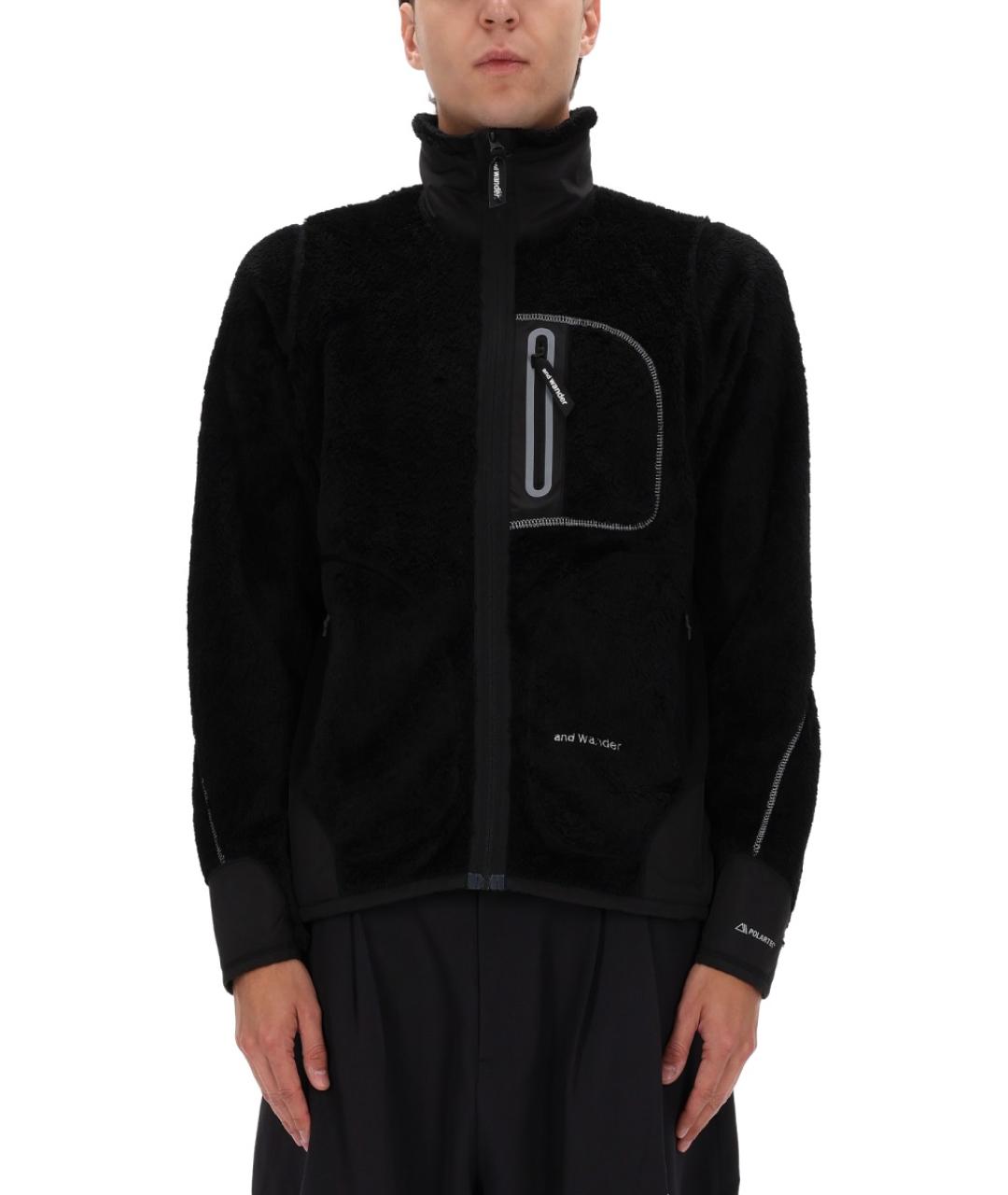 AND WANDER Черная полиэстеровая куртка, фото 4