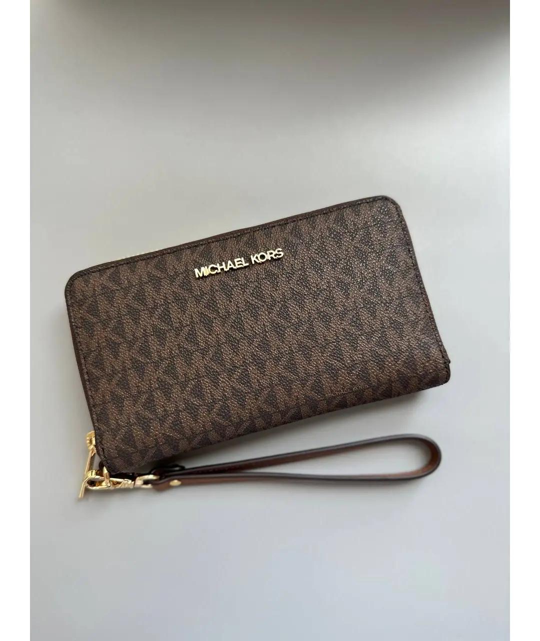 MICHAEL KORS Коричневый кошелек из искусственной кожи, фото 4