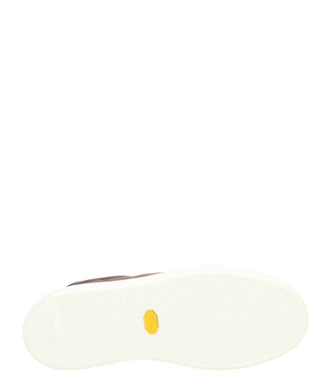 WOOLRICH Коричневые кожаные низкие кроссовки / кеды, фото 6