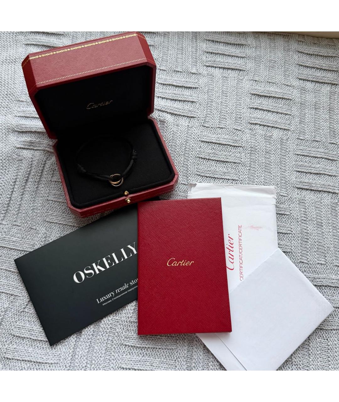 CARTIER Черный браслет из желтого золота, фото 2