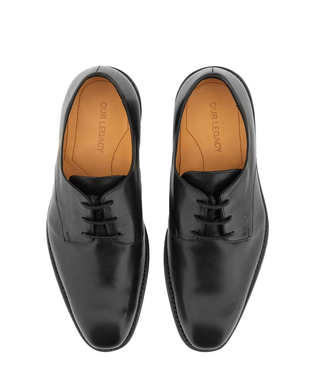 OUR LEGACY Черные кожаные брогги и оксфорды, фото 2