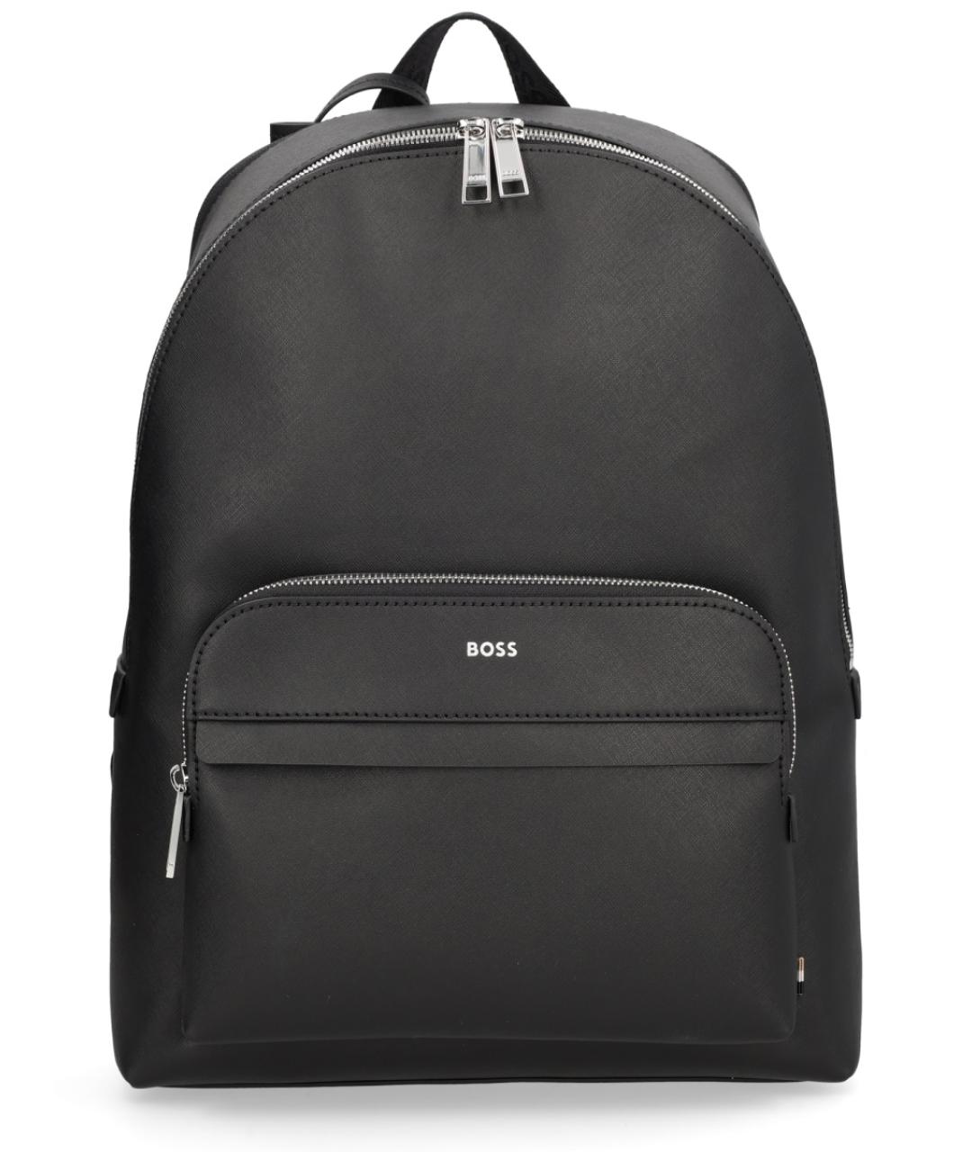 HUGO BOSS Черный кожаный рюкзак, фото 1