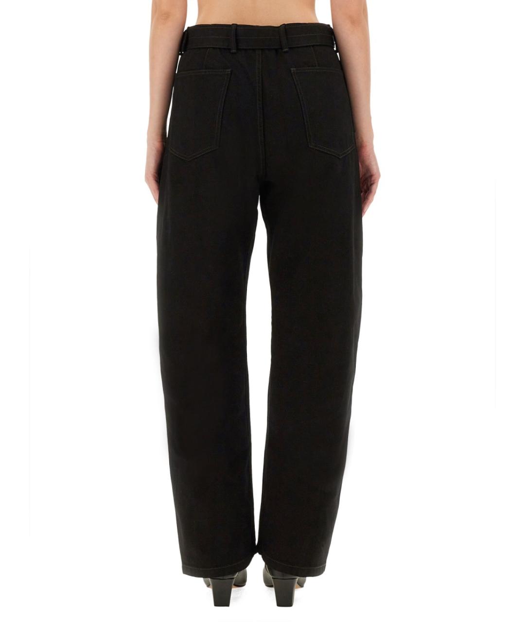 LEMAIRE Черные хлопковые прямые брюки, фото 3