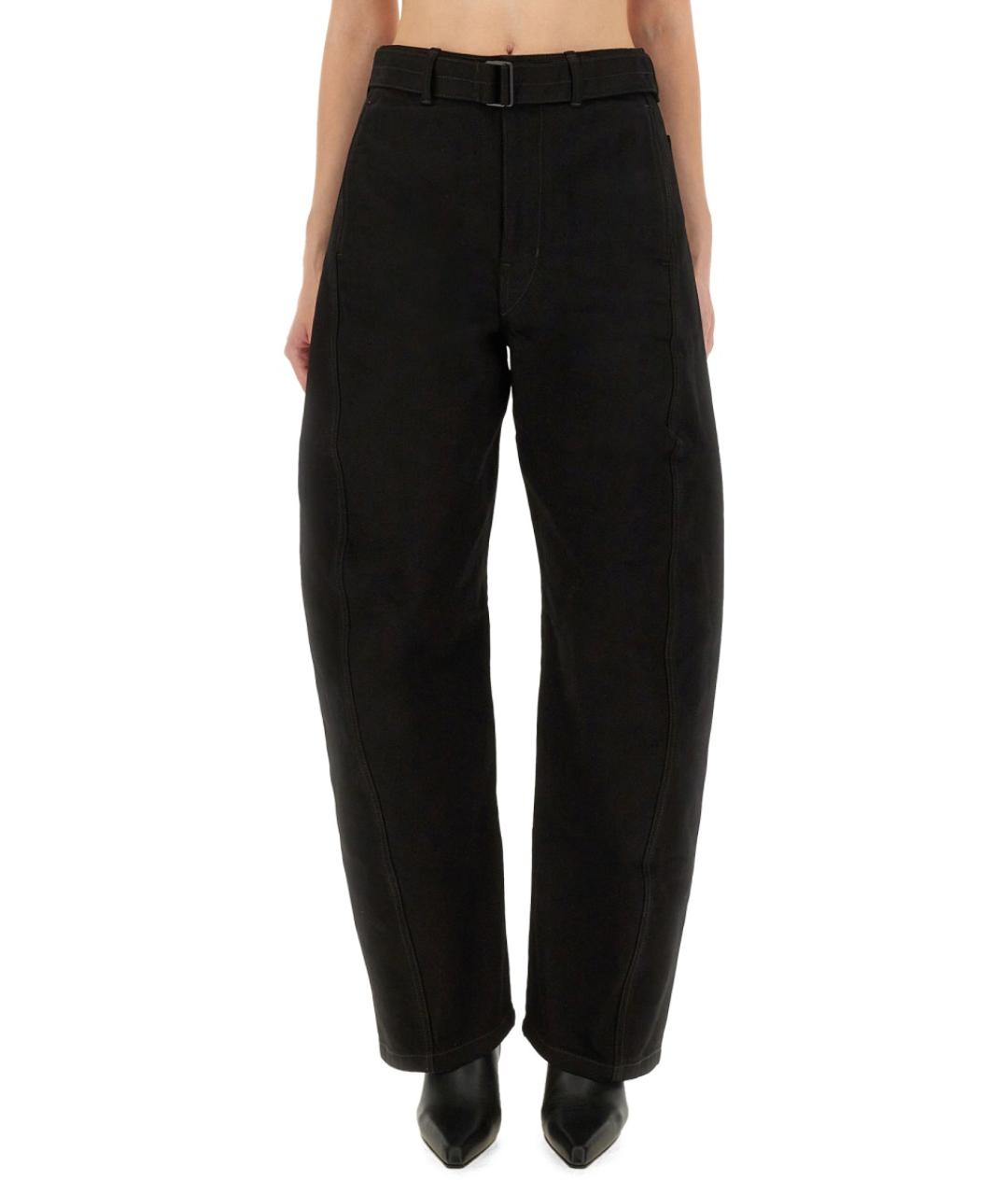 LEMAIRE Черные хлопковые прямые брюки, фото 5