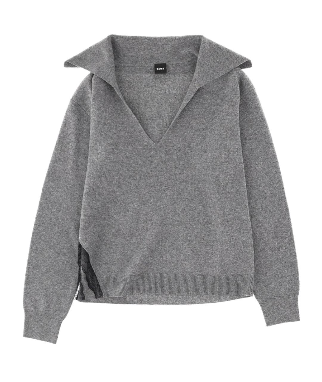 HUGO BOSS Серый шерстяной джемпер / свитер, фото 1