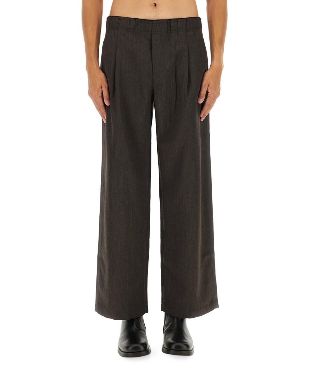 OUR LEGACY Коричневые шерстяные повседневные брюки, фото 5