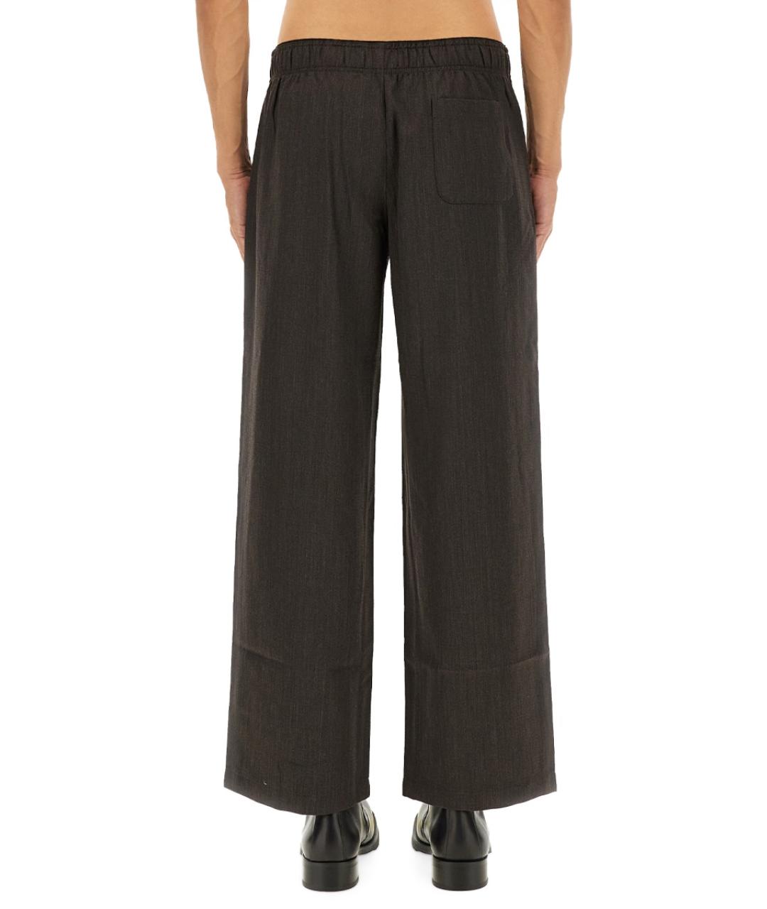 OUR LEGACY Коричневые шерстяные повседневные брюки, фото 4