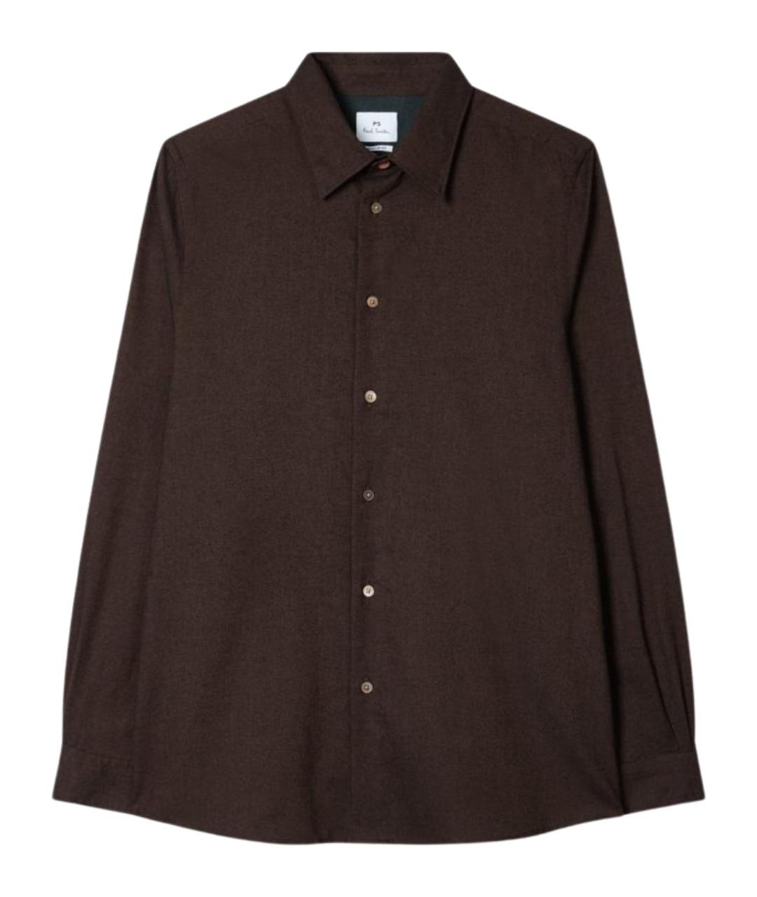 PS BY PAUL SMITH Коричневая хлопковая кэжуал рубашка, фото 1