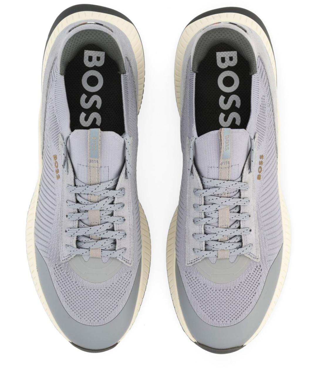 HUGO BOSS Серые синтетические низкие кроссовки / кеды, фото 6