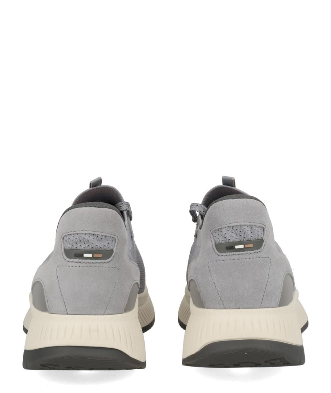 HUGO BOSS Серые синтетические низкие кроссовки / кеды, фото 4