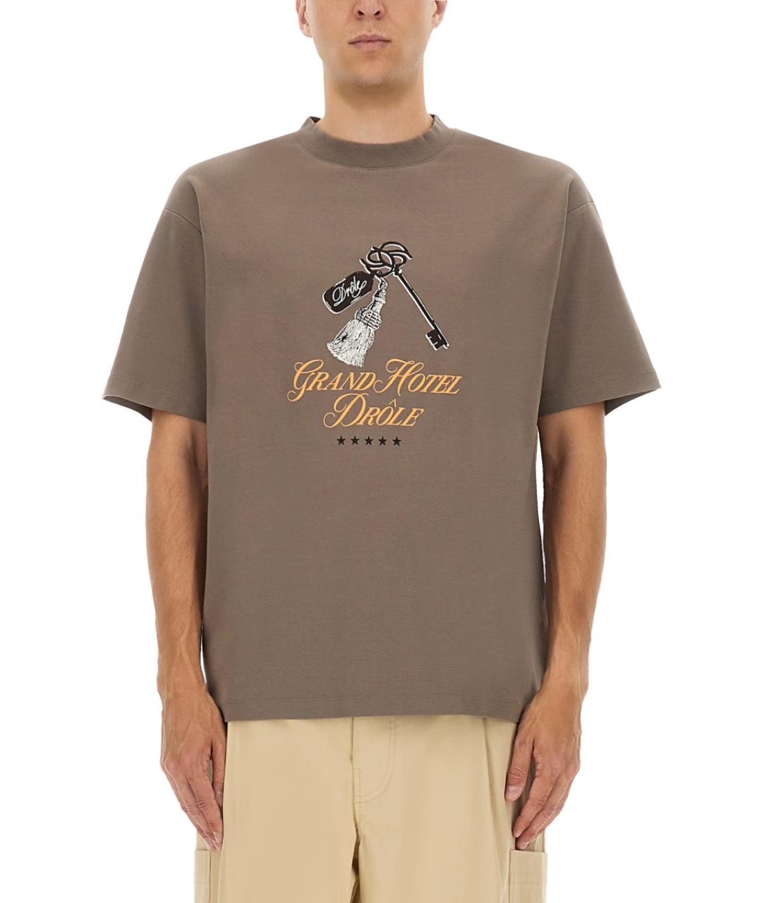 Drole de Monsieur Серая хлопковая футболка, фото 2