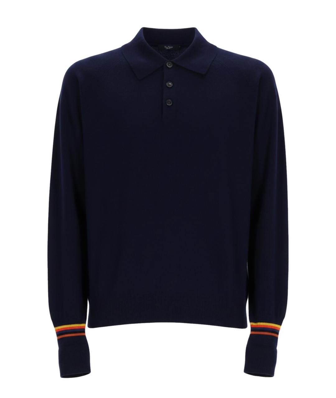 PAUL SMITH Синее поло с длинным рукавом, фото 1