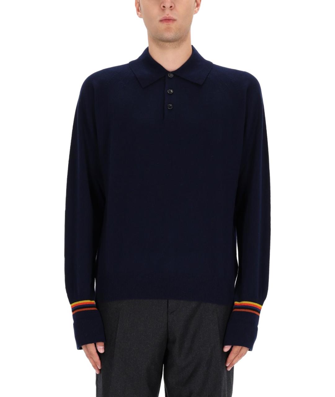 PAUL SMITH Синее поло с длинным рукавом, фото 5