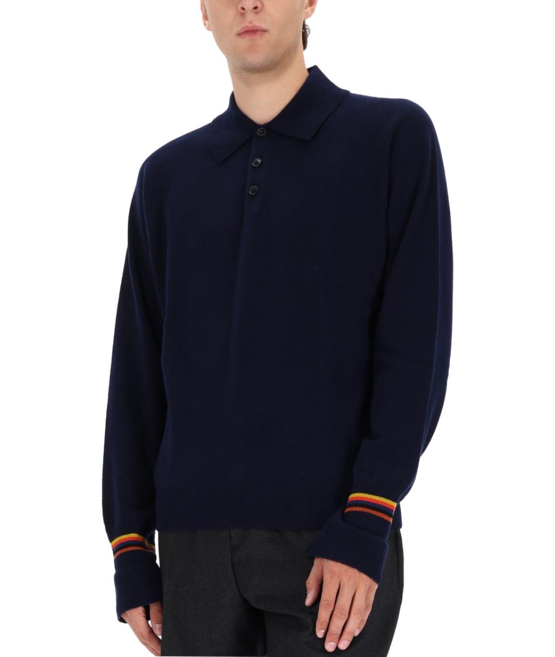 PAUL SMITH Синее поло с длинным рукавом, фото 4