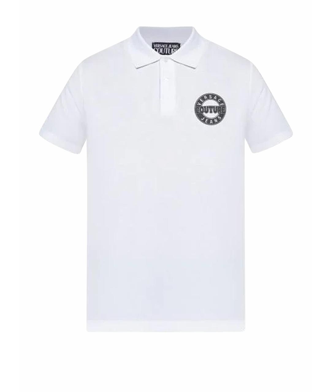 VERSACE JEANS COUTURE Белое хлопковое поло с коротким рукавом, фото 1
