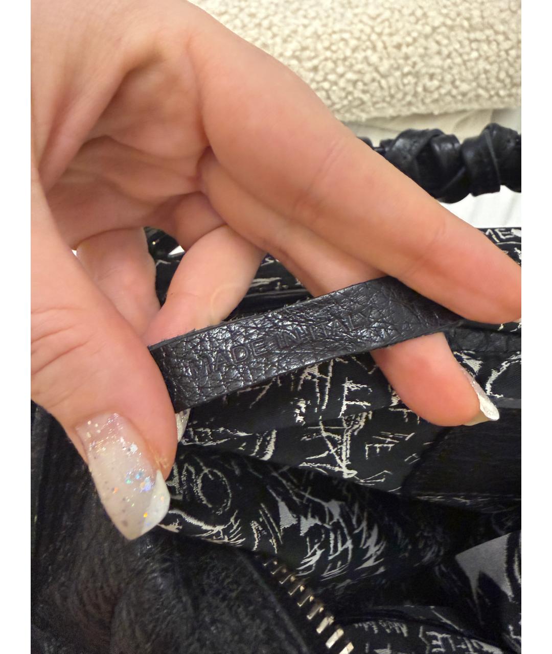 ALEXANDER MCQUEEN Черная кожаная сумка тоут, фото 8